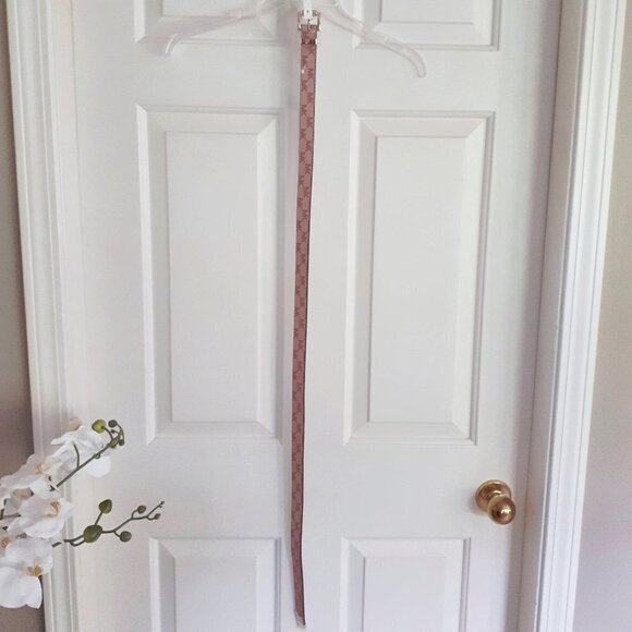 NWT MICHAEL Michael Kors pink monogram logo belt, L - Picture 6 of 7